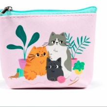 ארנקון חתולים רקע ורוד