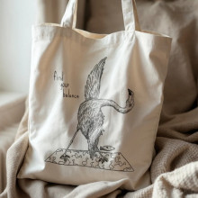 תיק בד פלמינגו עושה יוגה