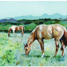 הדפס סוסים באחו