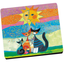 תחתית עץ דגם חתולים ושמש